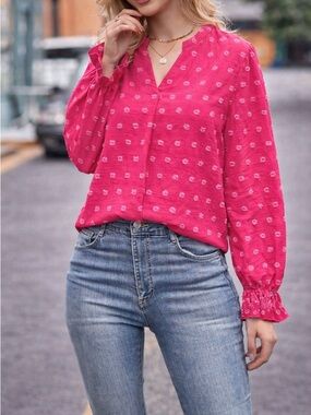 Elegant Blouse • Hot Pink • Corporate top
